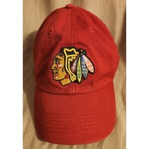 47 Brand Chicago Black Hawks NHL Logo Patch Red Fitted Cap